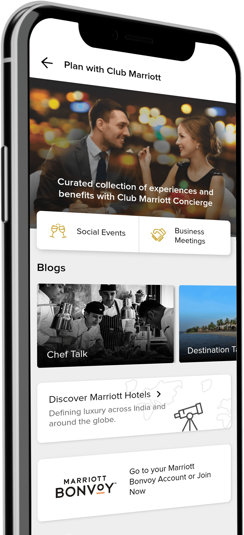 Downloade App of Club Marriott for Patner Benefits