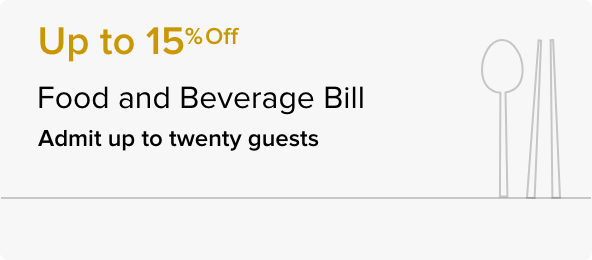 15% Off Food and Beverage Bill