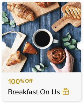 100% Off Breakfast On Us