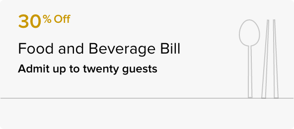 30% Off Food and Beverage Bill